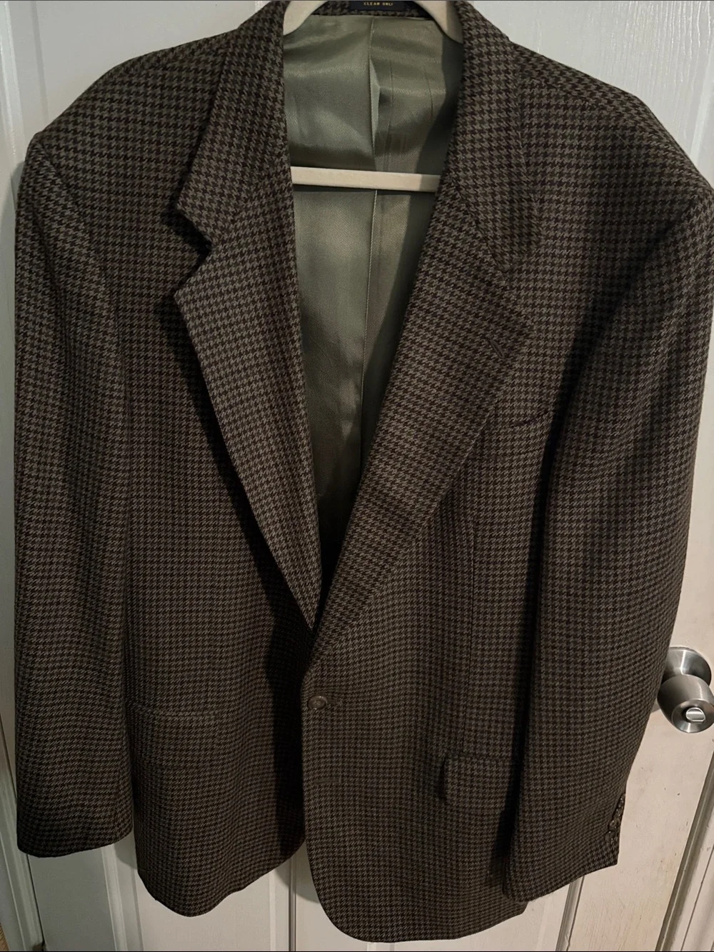Oscar de la Renta Brown Houndstooth Sport Coat